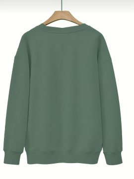 Plus Size Woman & Letter Print Sweatshirt, Casual Long Sleeve Crew Neck Sweatshirt, Women's Plus Size Clothing Plus Size Woman & Letter Print Sweatshirt, Casual Long Sleeve Crew Neck Sweatshirt, Women's Plus Size Clothing